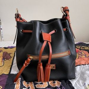 Dooney & Bourke Pebble Leather Small Logan Drawstring